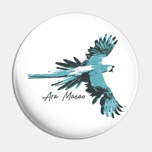 Ara Macao Bird Illustration Pin