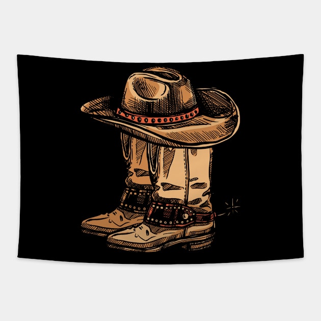 Country Boots Cowboy Tapestry by shirtsyoulike