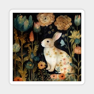 Bunny, Watercolor Woodland Rabbit Magnet