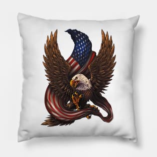 eagle with american flag Pillow