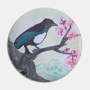 Magpie in the Spring Pin