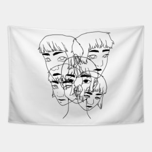 Overlapping Faces Tapestry