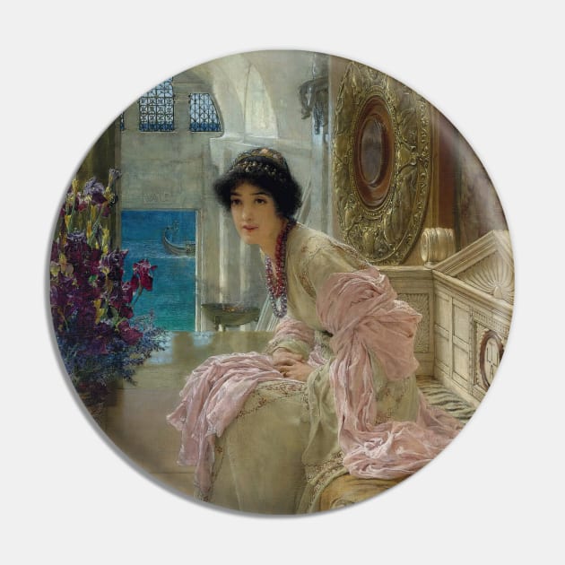 Watching And Waiting by Lawrence Alma-Tadema Pin by Classic Art Stall