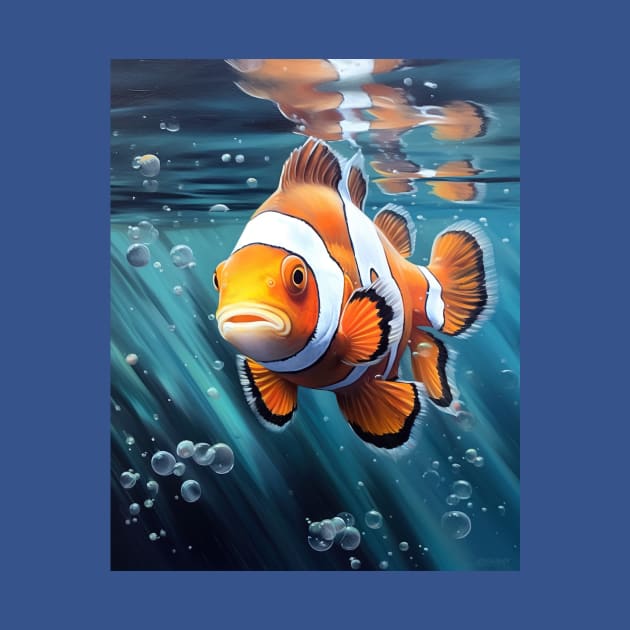 Oil paint Hyperrealism: Amazing Zoo Clownfish by ABART BY ALEXST 