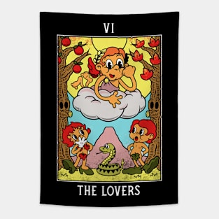 Lovers - Mystical Medleys - Vintage Rubber Hose Cartoon Tarot Tapestry