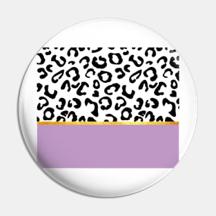 Black and white leopard print on purple, golden lining Pin