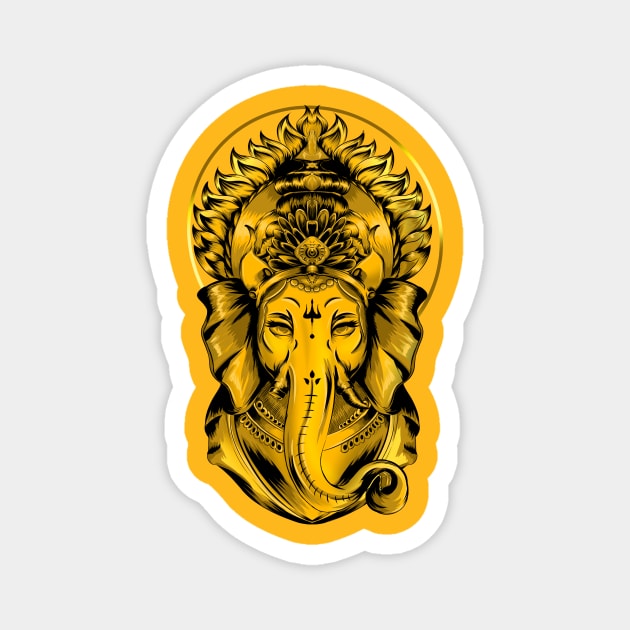 Gold Ganesha Magnet by Robarts