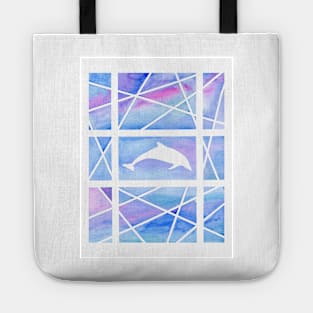 Dolphin with abstract pastel background Tote