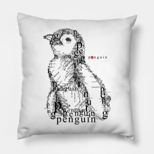 Font illustration "penguin" Pillow