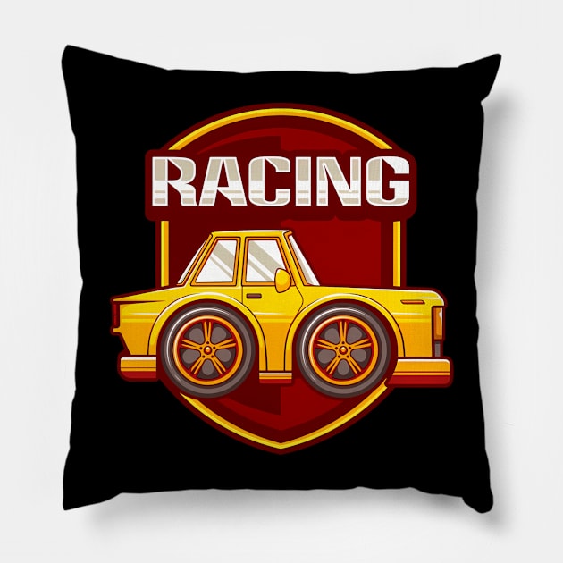 Mini Car Racing Pillow by OrigamiOasis