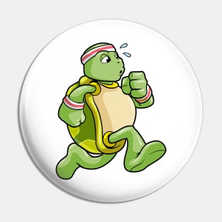 Turtle as Jogger with Sweatband and Headband Pin