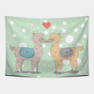 Alpacas in Love Tapestry