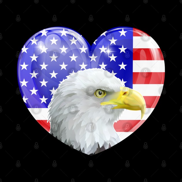 American Bald Eagle Love Heart by Ben Foumen