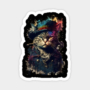 Cat Pirate Painting Magnet