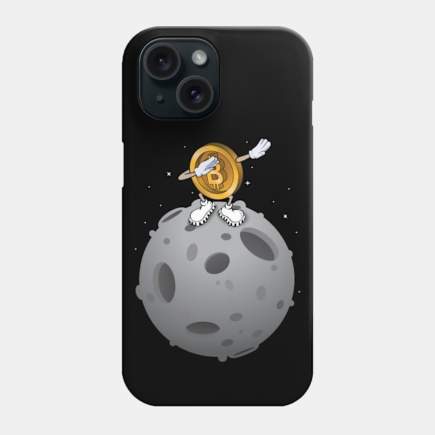 Bitcoin Dabbing on the Moon - BTC Crypto Hodler Phone Case by Biped Stuff