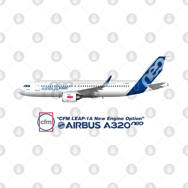 Illustration of Airbus A320 NEO F-WNEW by SteveHClark