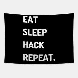 Eat Sleep Hack Repeat Tapestry