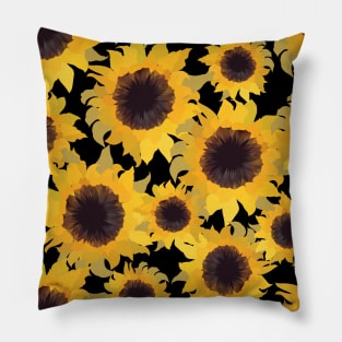 watercolor sunflowers Pillow