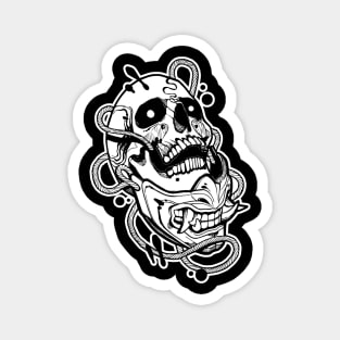 skull and demon with smile Magnet