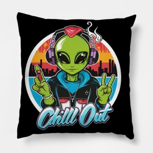 Cosmic Beats: Hip Hop Alien Pillow