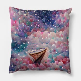 Sailing through a sea of diamonds Pillow