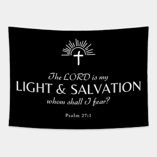 Light and salvation Psalm 27:1 Christian Tapestry