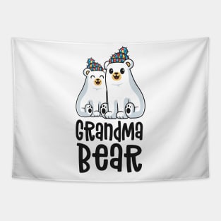 Grandma Bear Matching Family Autism Awareness Gifts Puzzle Tapestry