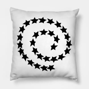 Black Star Spiral Pillow