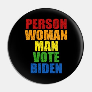 Person Woman Man Vote Biden Pin