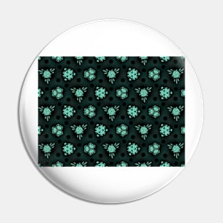 Tribal Teal Feather Pattern Pin