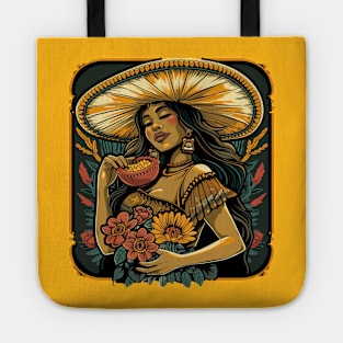 Cinco de mayo mexican girls with sunflower Tote