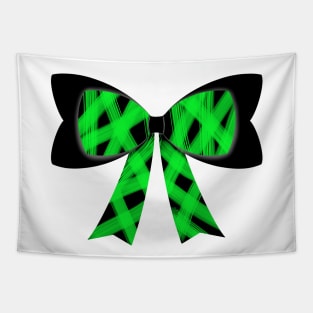 Bright green streak bow Tapestry