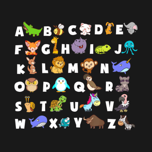 Alphabet Animal ABCs Learning ABC Rhyming Kindergarten abc T-Shirt