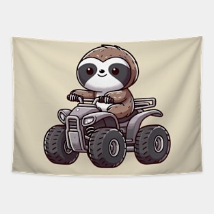 Cute sloth On ATV Tapestry