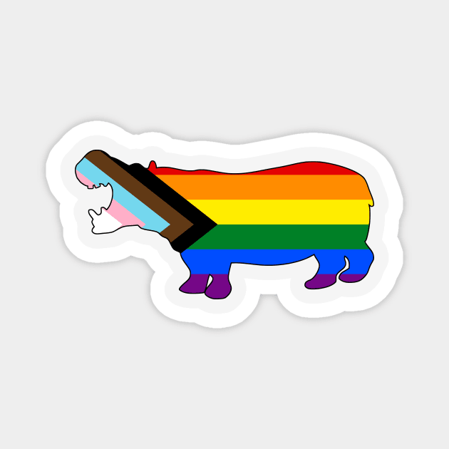 Progress Pride Hippo Magnet by dikleyt