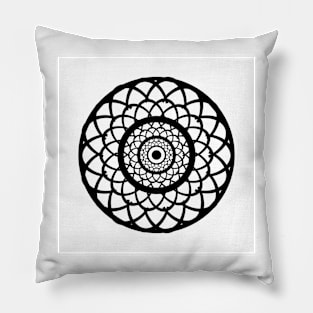 Round graphic, geometric decorative, mandalas or henna design in vector. Pillow