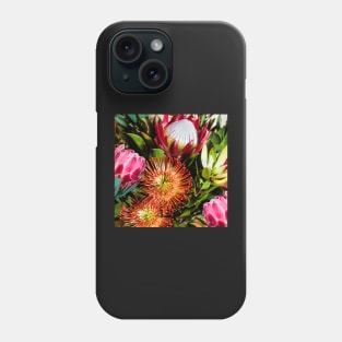 Colourful Protea Flowers in Loose Arrangement Phone Case