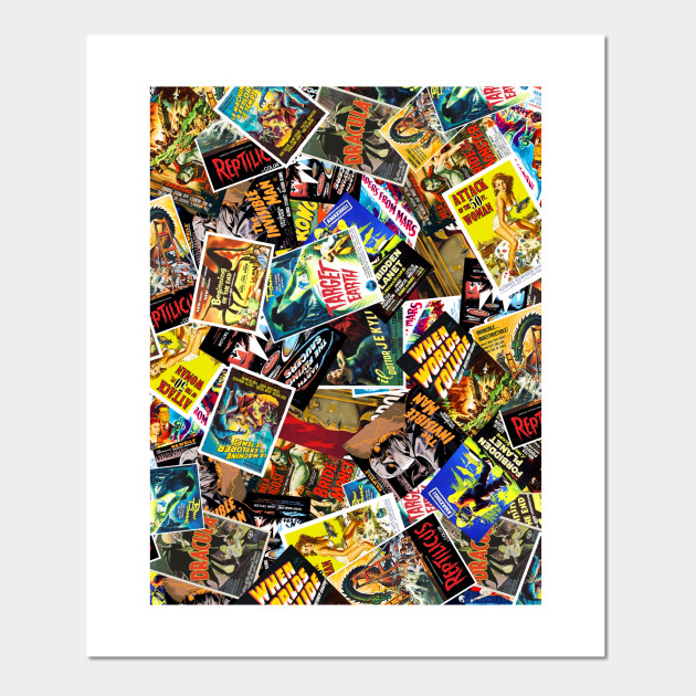 Vintage Sci Fi Horror Movie Poster Collage Vintage Movies Posters And Art Prints Teepublic Uk