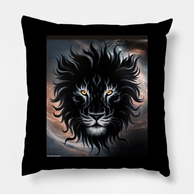 lion dark sun Pillow by JIUJITSU- BJJ