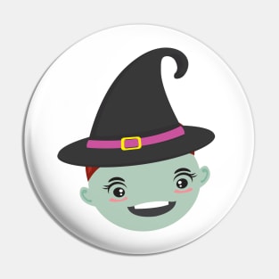 Cute Witch Halloween Face Gift for Halloween Holiday Pin