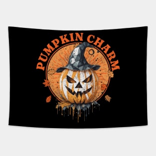 Pumpkin Charm Halloween Jack O Lantern Tapestry