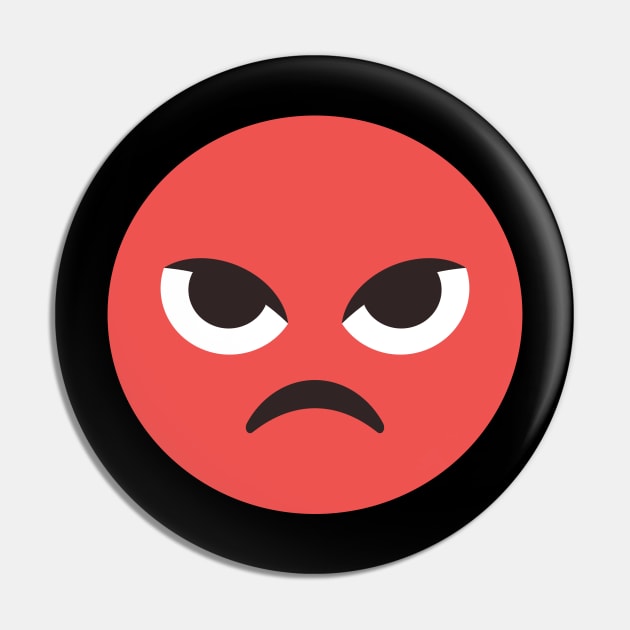 Red Angry Face Pin by EclecticWarrior101