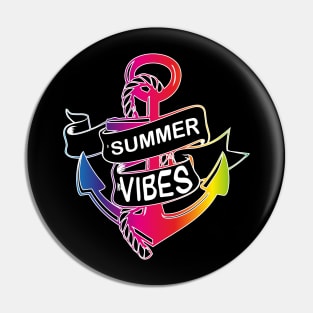 Summer Vibes full color | LGBT beach sailling captain Pin