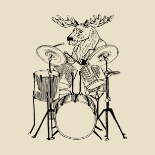 SEEMBO Moose Playing Drums Drummer Drumming Music Fun Band T-Shirt