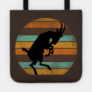 Billy Goat Silhouette Retro Sunset Tote