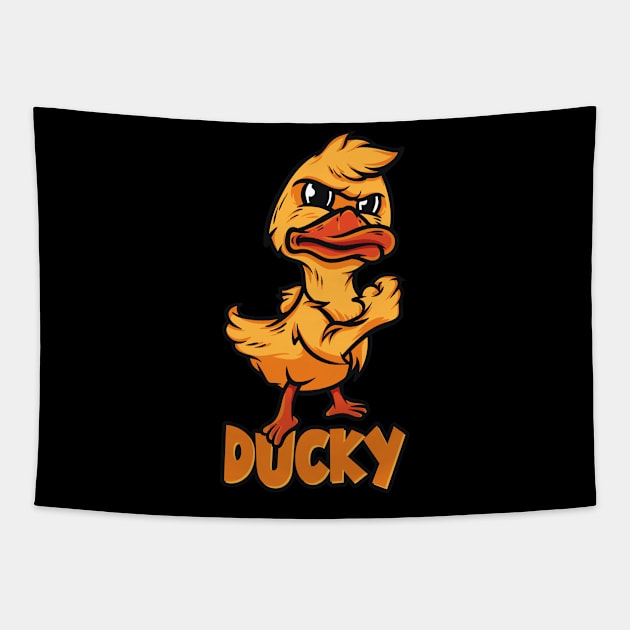 Ducky - Tough Duck Tapestry by Graphics Gurl