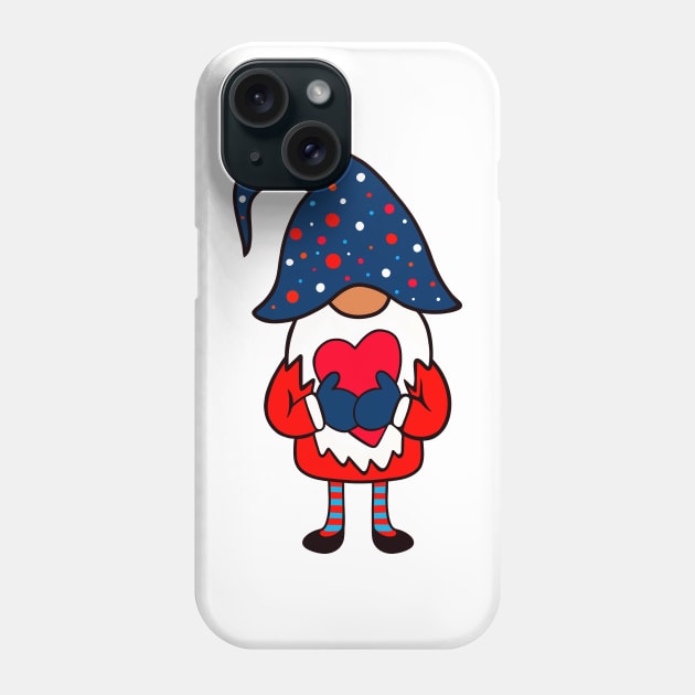 VALENTINE Gnome Romantic Red Heart Phone Case by SartorisArt1