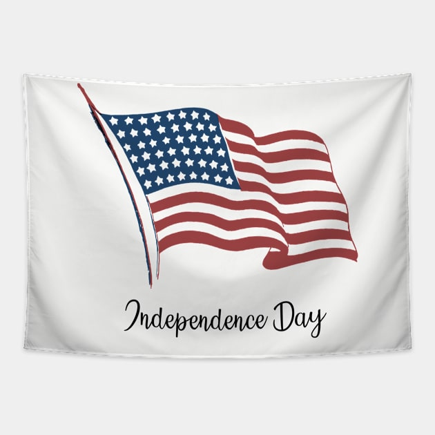 Independence Day American Flag Tapestry by CoffeeandTeas