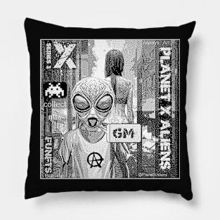 Retro 80's Alien Sci Fi Comic Book Style Pillow