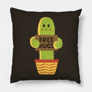 Free Hugs Cactus Pillow